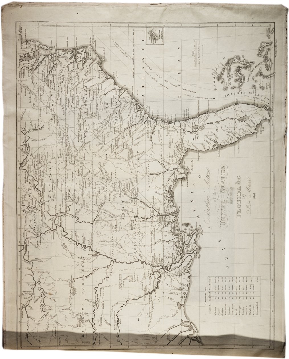 Amerika Birleşik Devletleri Haritası, 1816 by John Melish