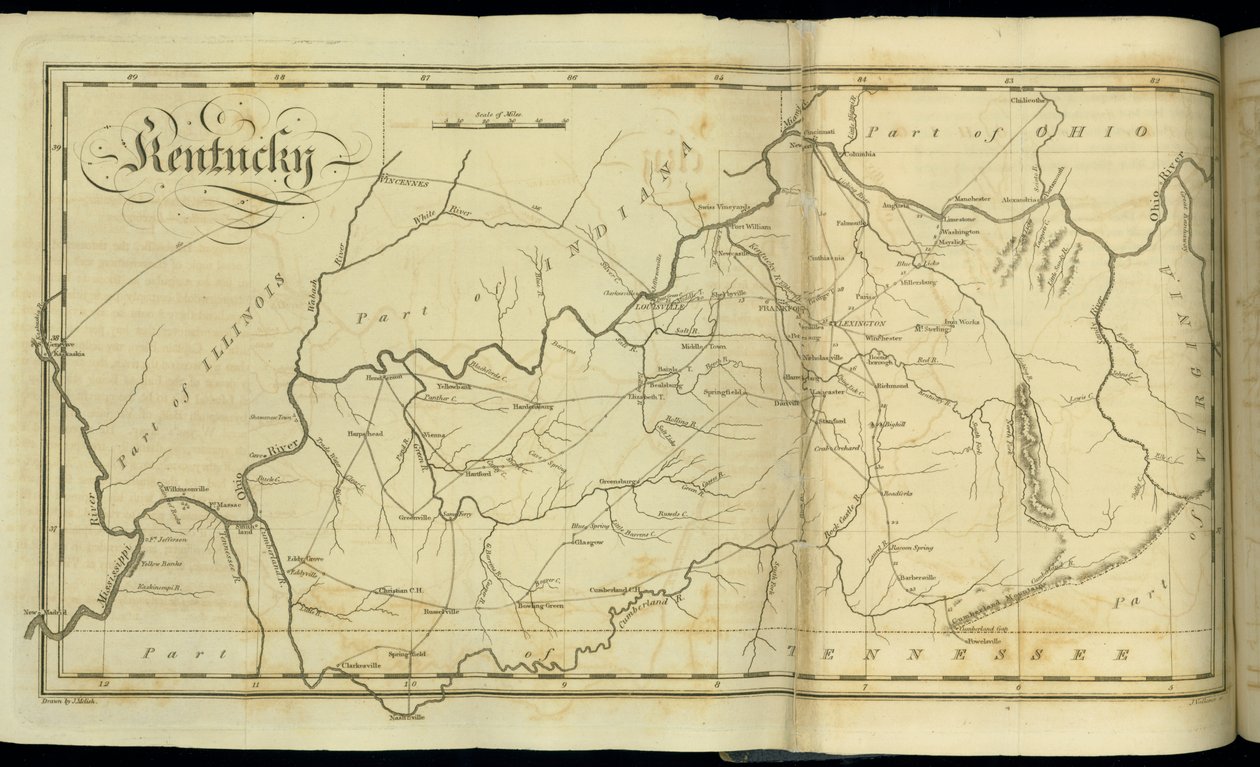 'Amerika Birleşik Devletlerinde Seyahatler...' kitabından sayfalar, 1818 by John Melish