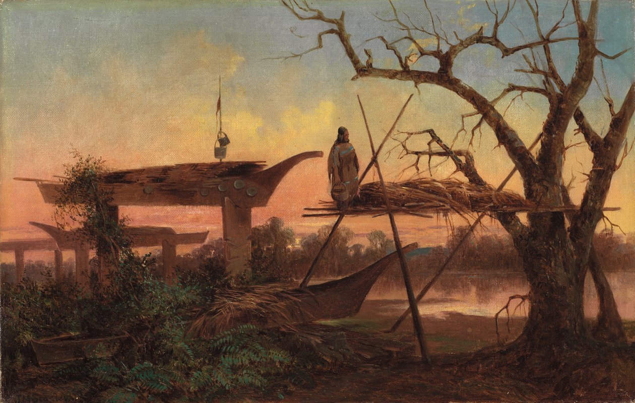 Chinook Mezarlığı, c.1870 by John Mix Stanley
