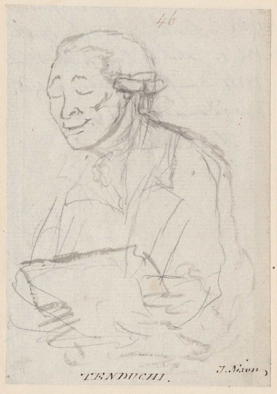 Tenducci, c.1785 (kalem ve kağıt üzerinde yıkama) by John Nixon