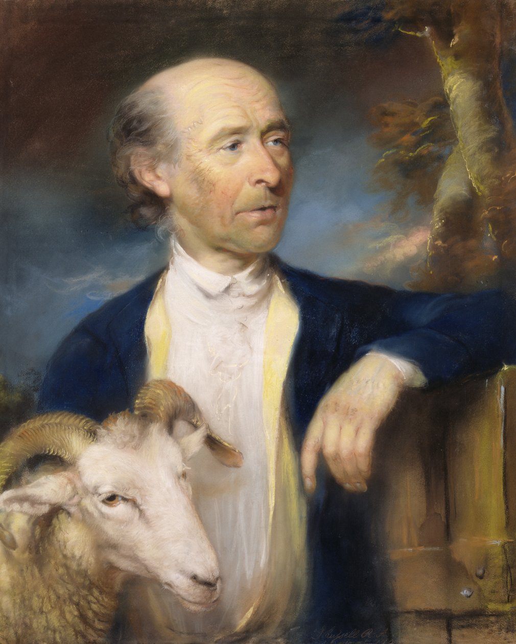 John Collins of Devizes (fl.1771-99) 1799 (kağıt üzerinde pastel) by John Russell