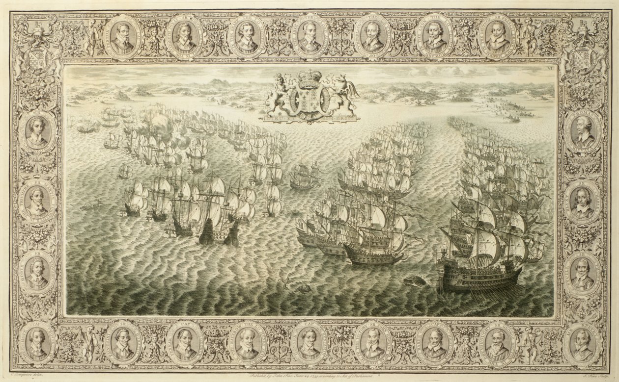 Armada (bir duvar halısından gravür), 1739 by John Pine