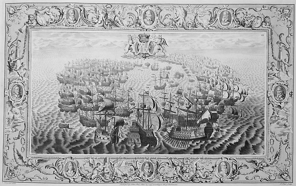 Armada (bir duvar halısından gravür), 1739 by John Pine