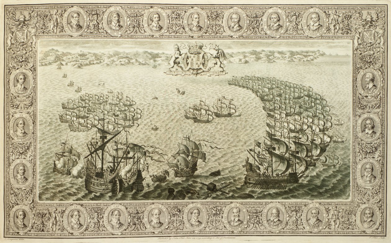 Armada (bir duvar halısından gravür), 1739 by John Pine