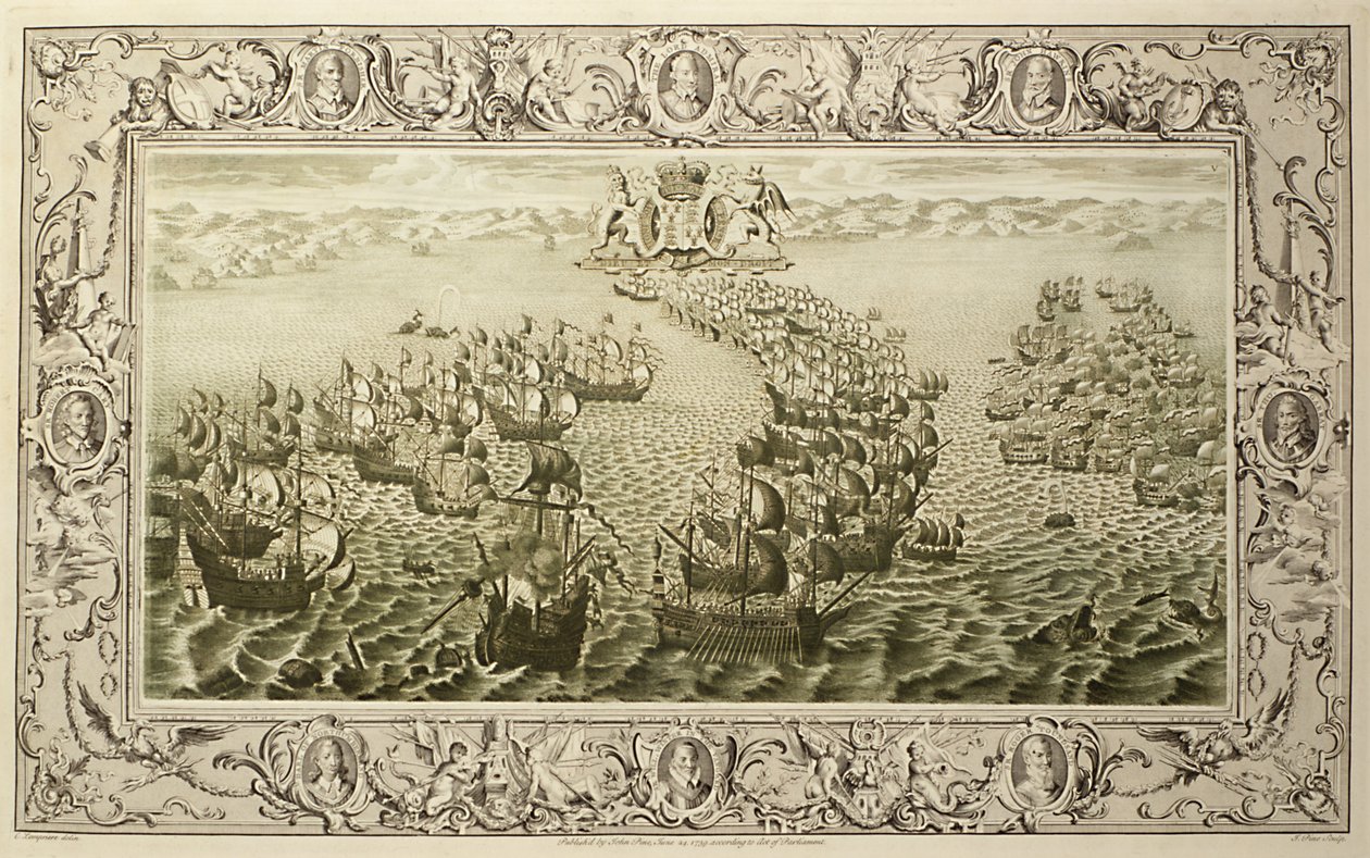 Armada (bir duvar halısından gravür), 1739 by John Pine