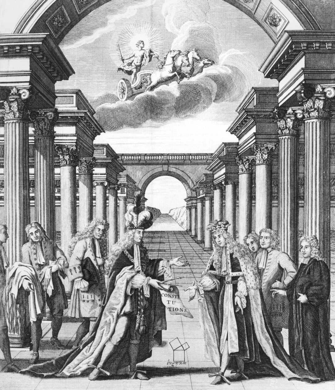 John Senex ve John Hook, Londra, 1723 tarafından yayınlanan James Anderson, ön yazı tarafından masonluğun anayasaları by John Pine