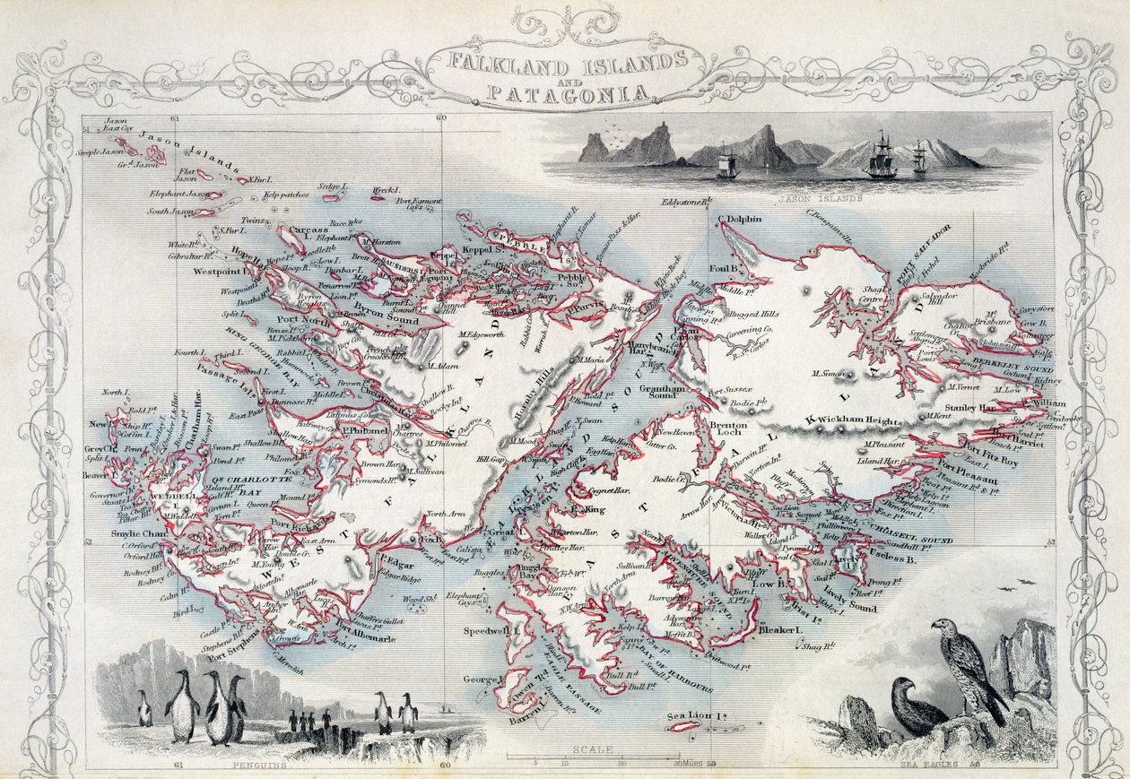 Falkland Adaları ve Patagonya, John Tallis und Co., New York ve Londra, 1850