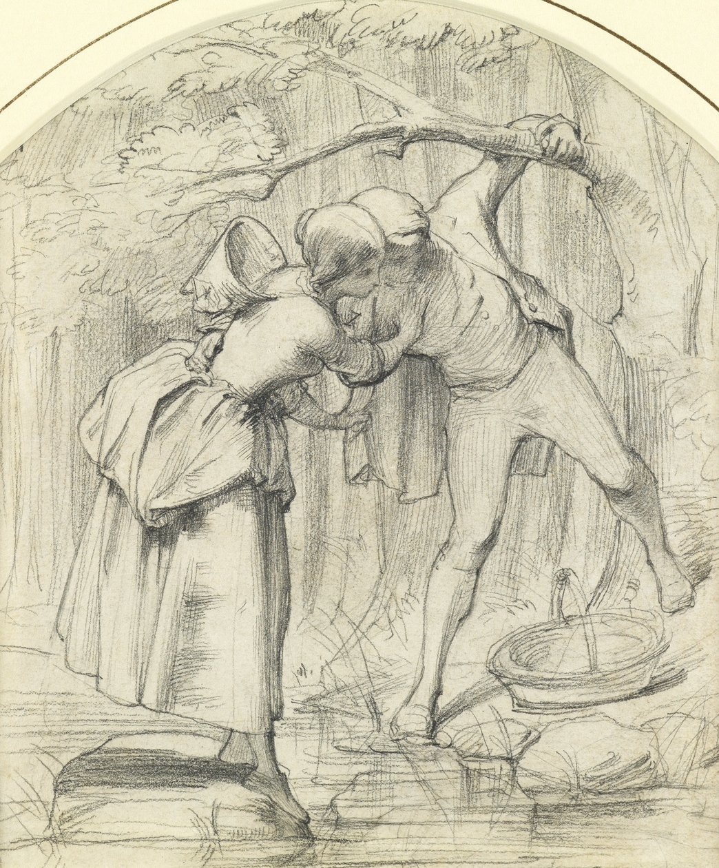 Geçiş, c.1860 kağıt üzerine kalem by John Richard Clayton