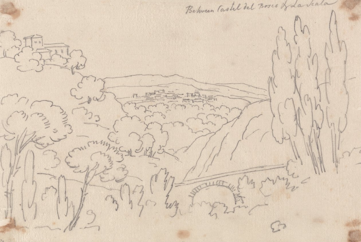 Castel del Bosco ve La Scala arasında by John Robert Cozens