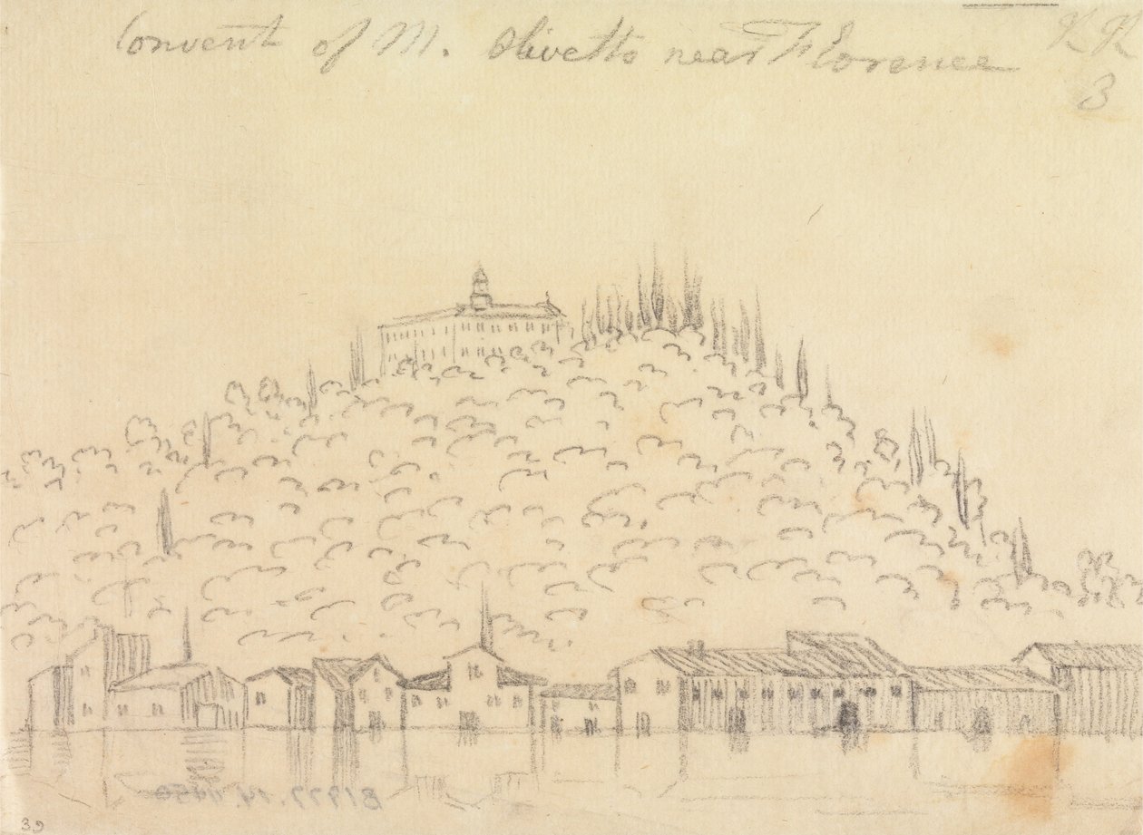 Floransa yakınlarındaki Monte Olivetto Manastırı by John Robert Cozens