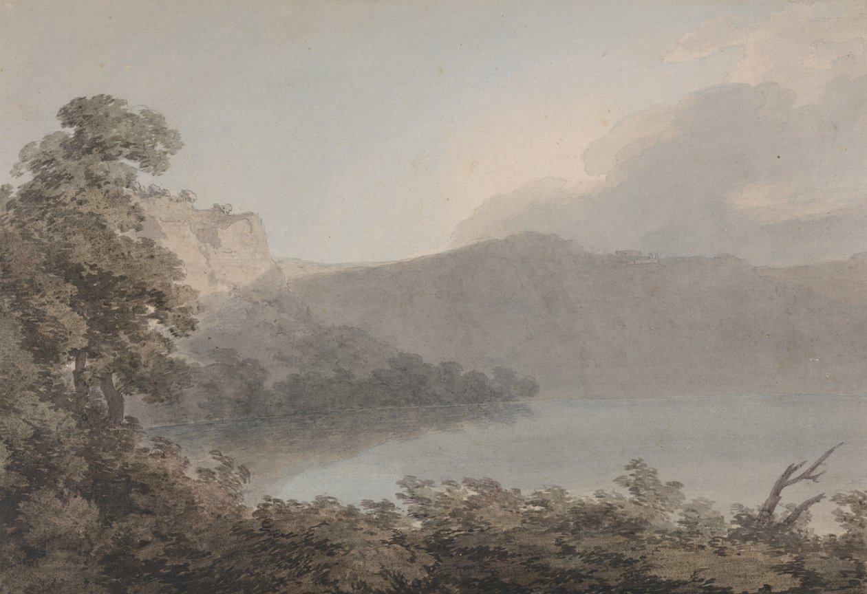 Roma ve Floransa Arasındaki Vico Gölü by John Robert Cozens
