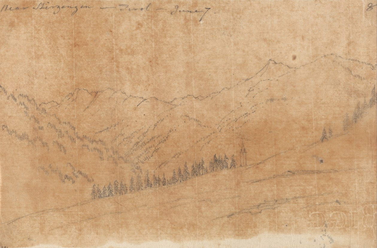 Sherzing yakınlarında, Tirol, 7 Haziran by John Robert Cozens