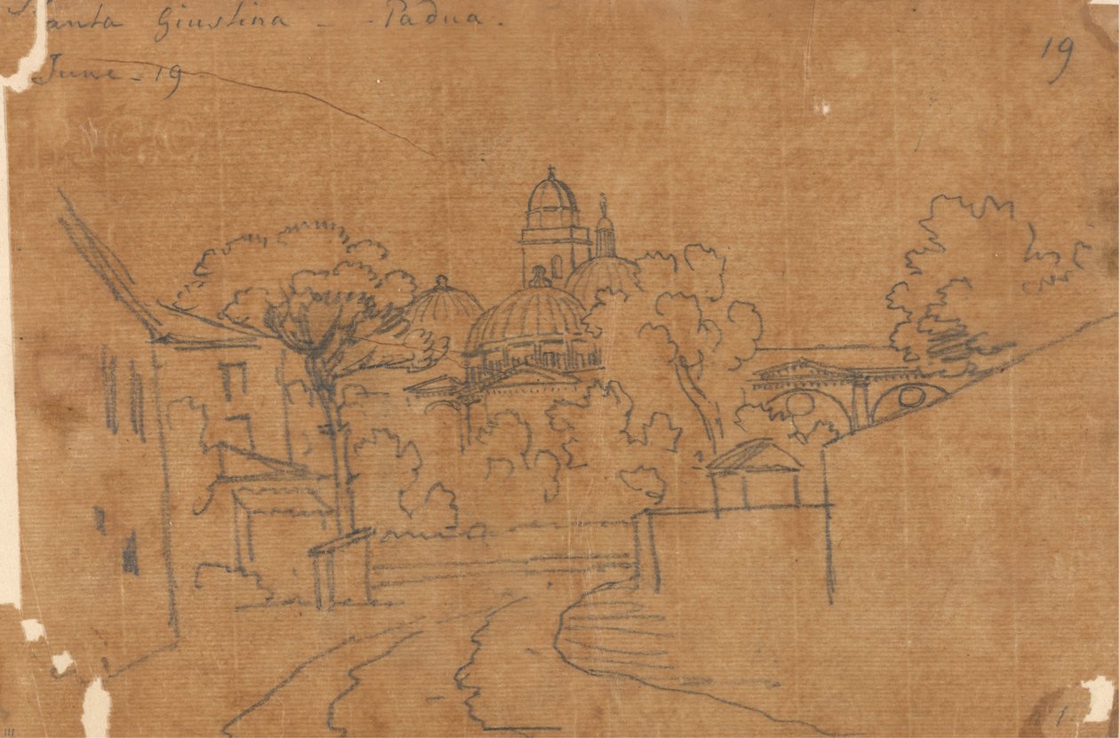 Santa Giustina, Padua, 19 Haziran by John Robert Cozens
