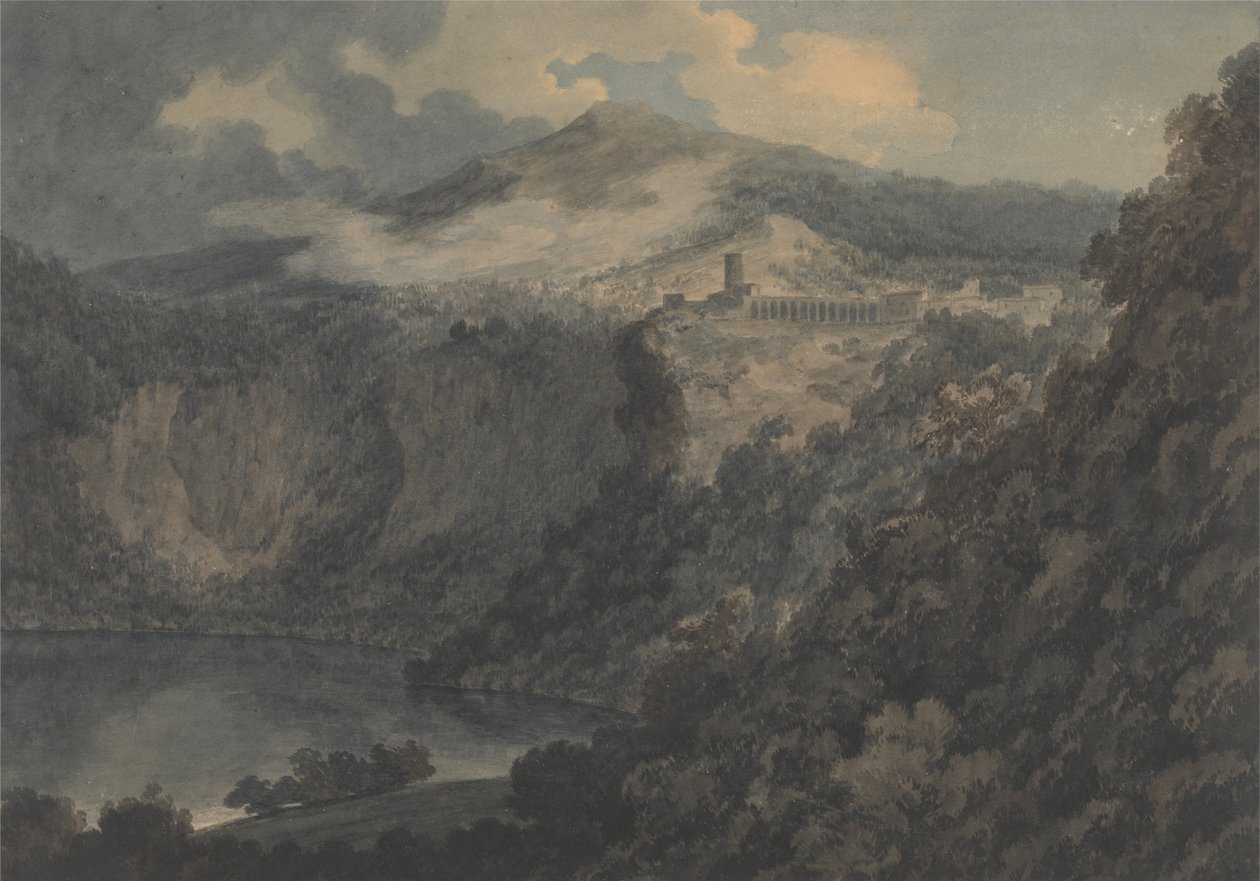 Nemi Gölü ve Kasabası by John Robert Cozens