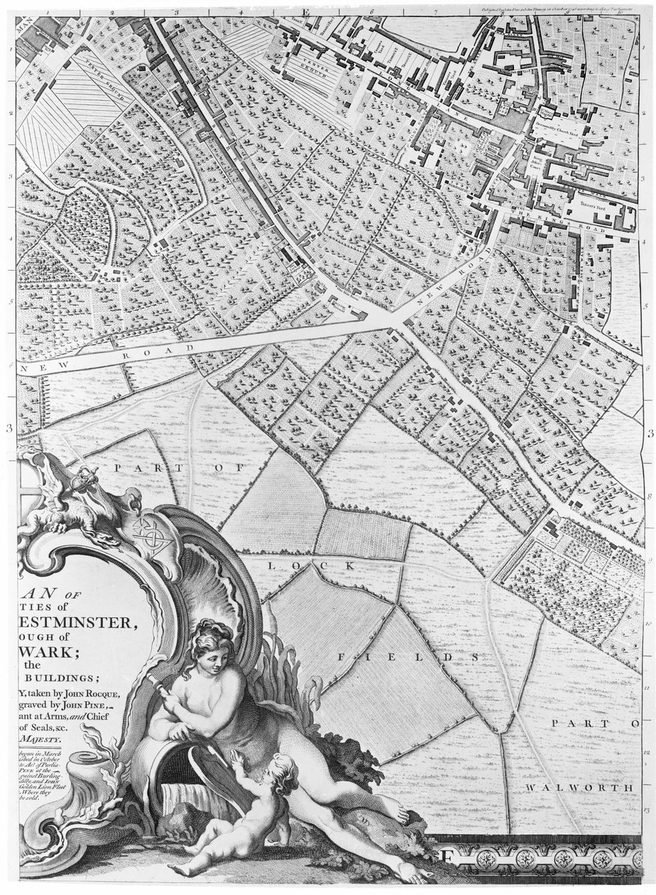 Camberwell Haritası, Londra, 1746 by John Rocque