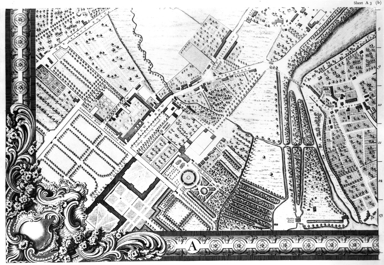 Chelsea Haritası, 1746 by John Rocque