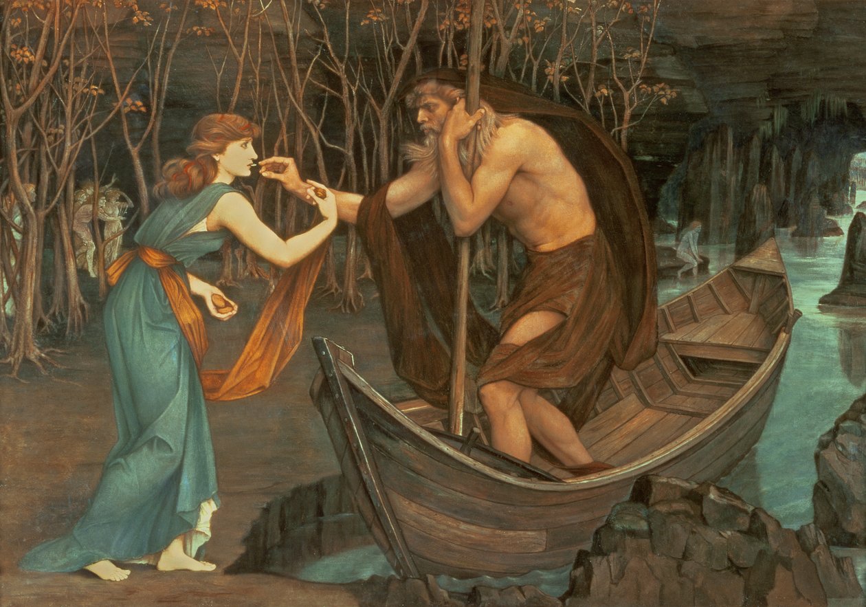 Charon ve Ruh by John Roddam Spencer Stanhope
