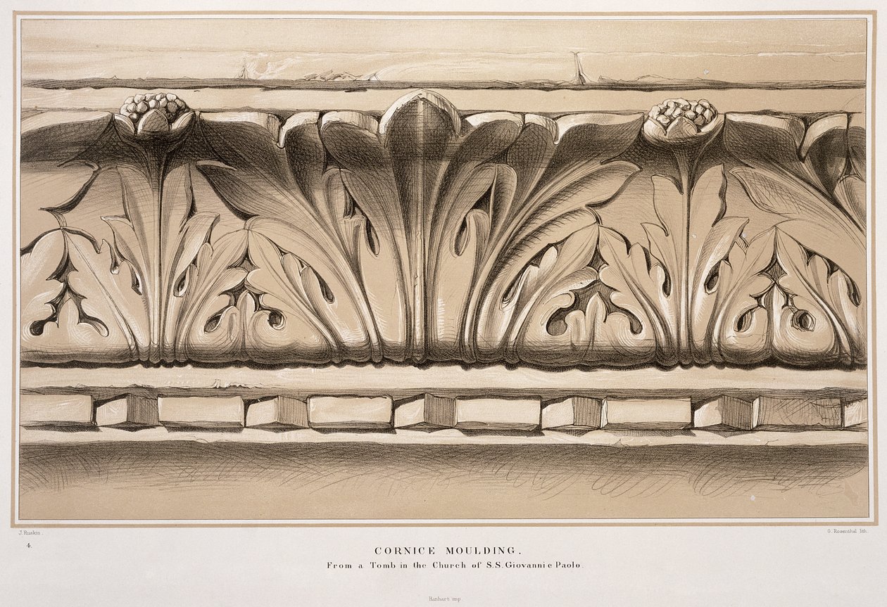 Korniş Kalıplama, S.S. Giovanni e Paolo Kilisesindeki Bir Mezardan, John Ruskin