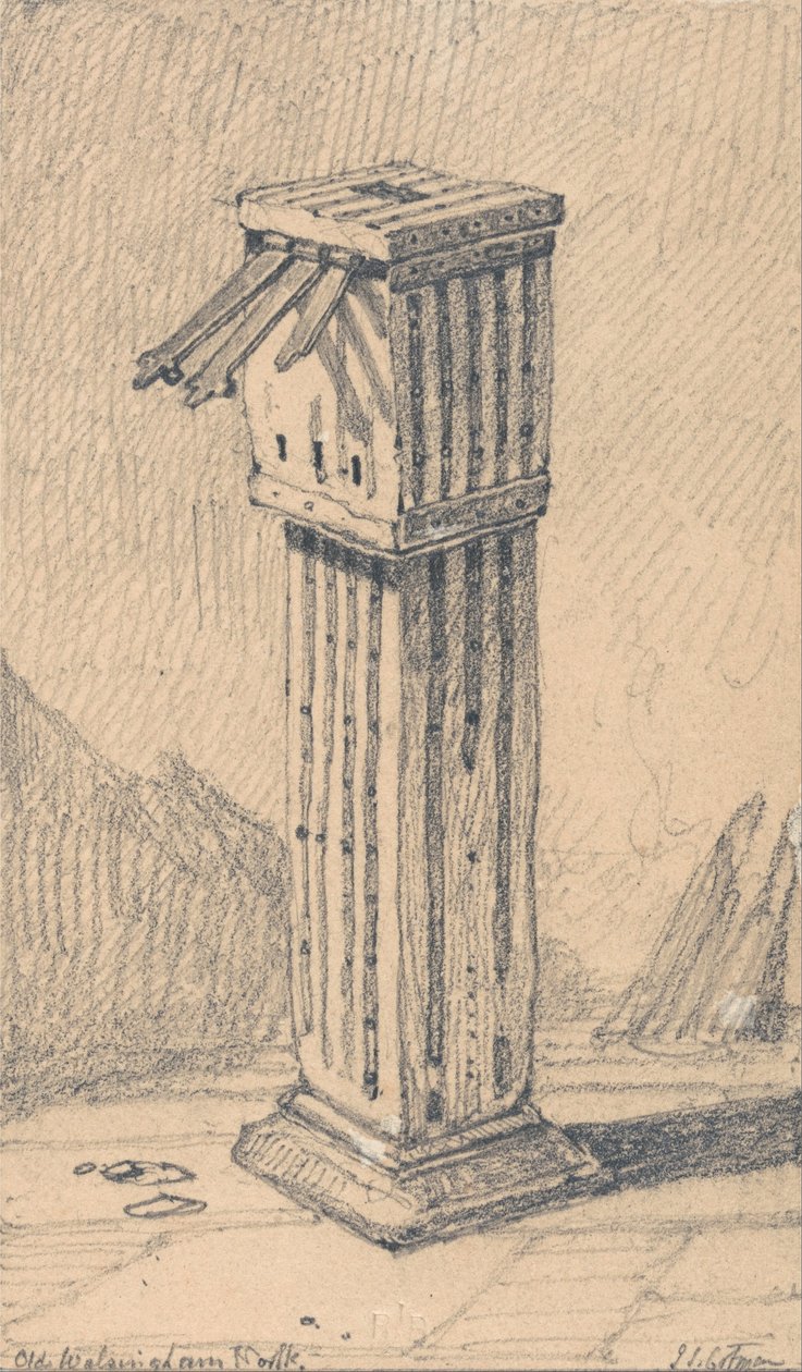 Eski Bir Sadaka Kutusu, Walsingham Kilisesi, Norfolk by John Sell Cotman