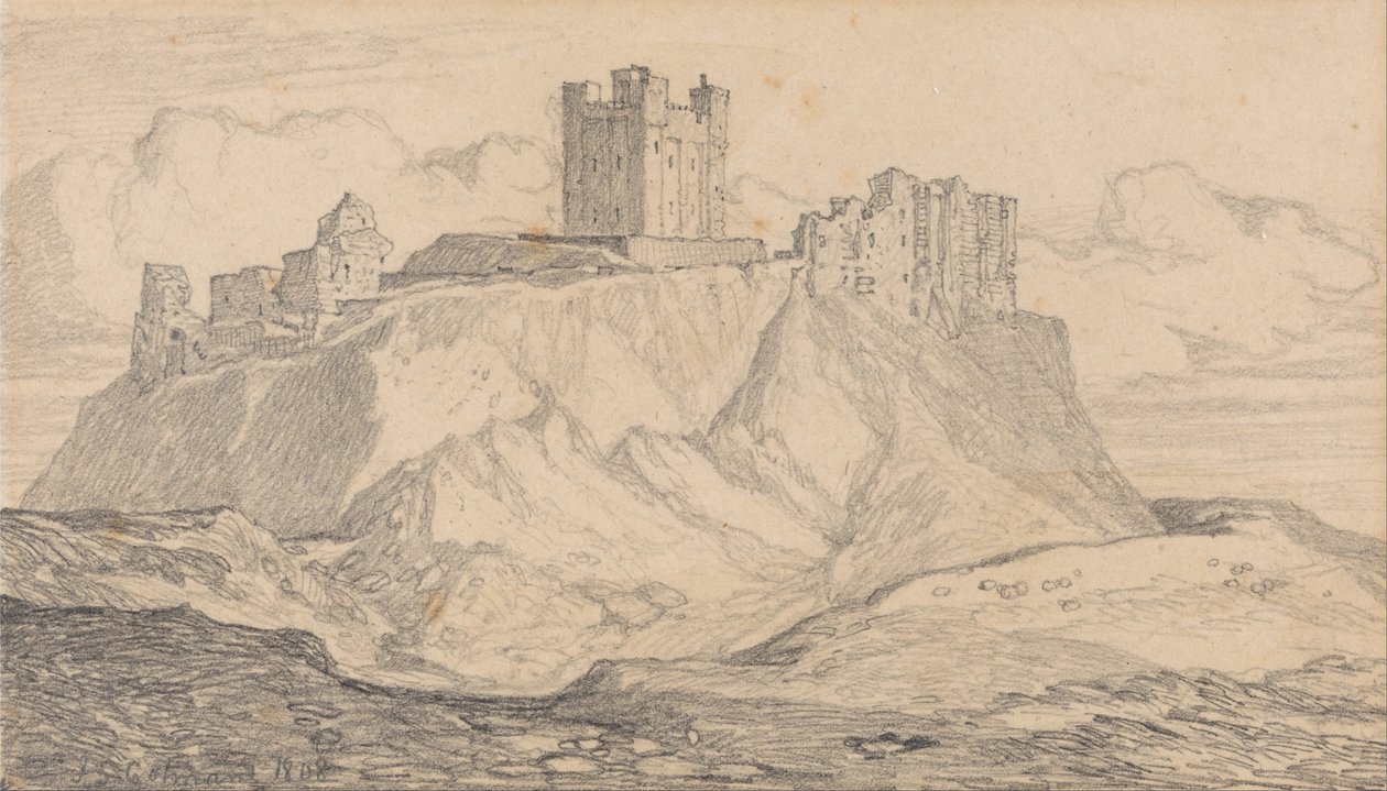 Bamborough Kalesi, Northumberland by John Sell Cotman