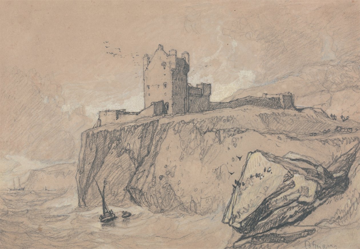 Bamborough Kalesi, Northumberland by John Sell Cotman