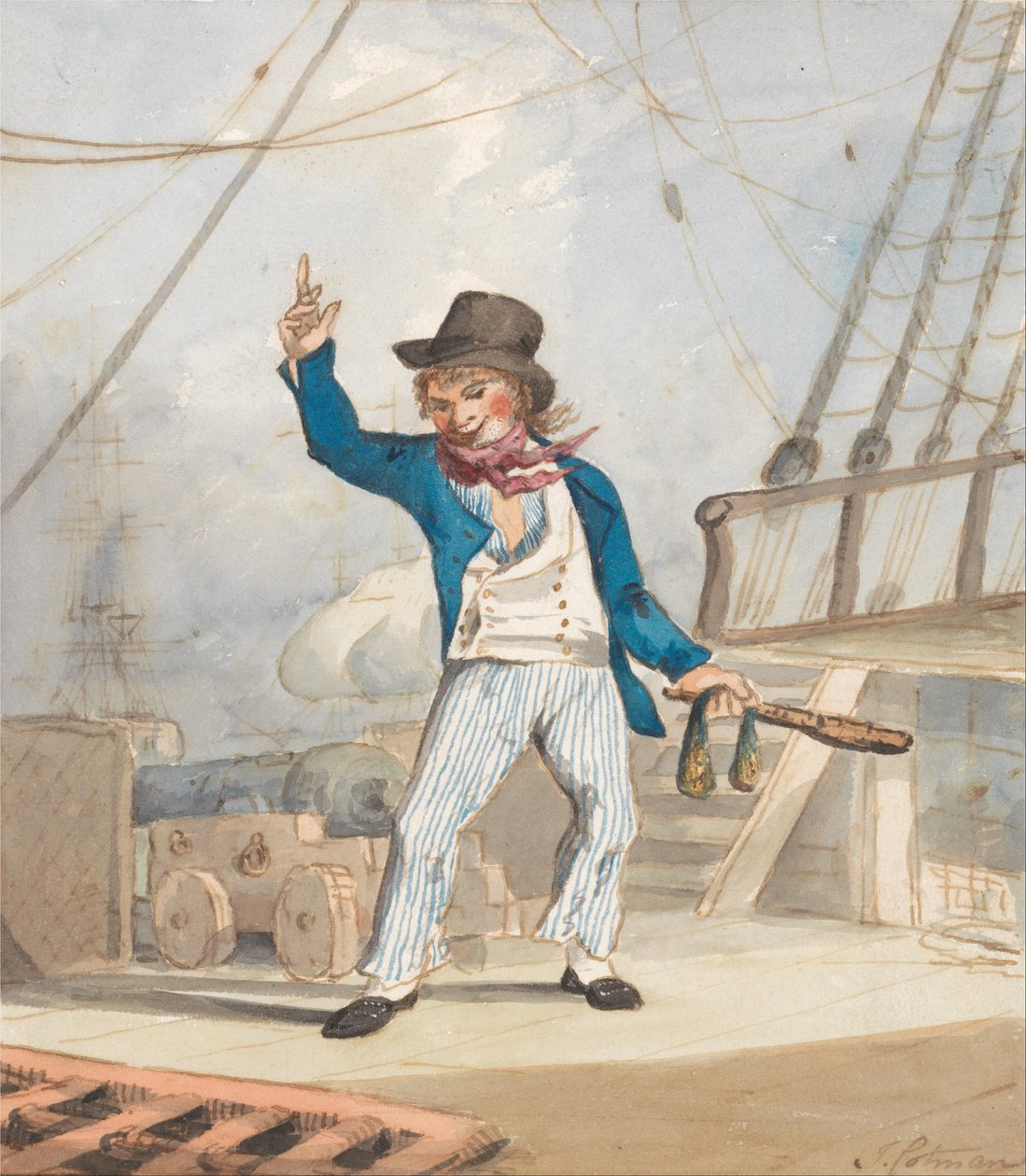 Bir Denizcinin Karikatürü (Üçlü Setten Biri) by John Sell Cotman