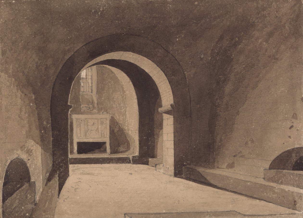 Saint Gervaise Mahzeni, Rouen, Normandiya by John Sell Cotman