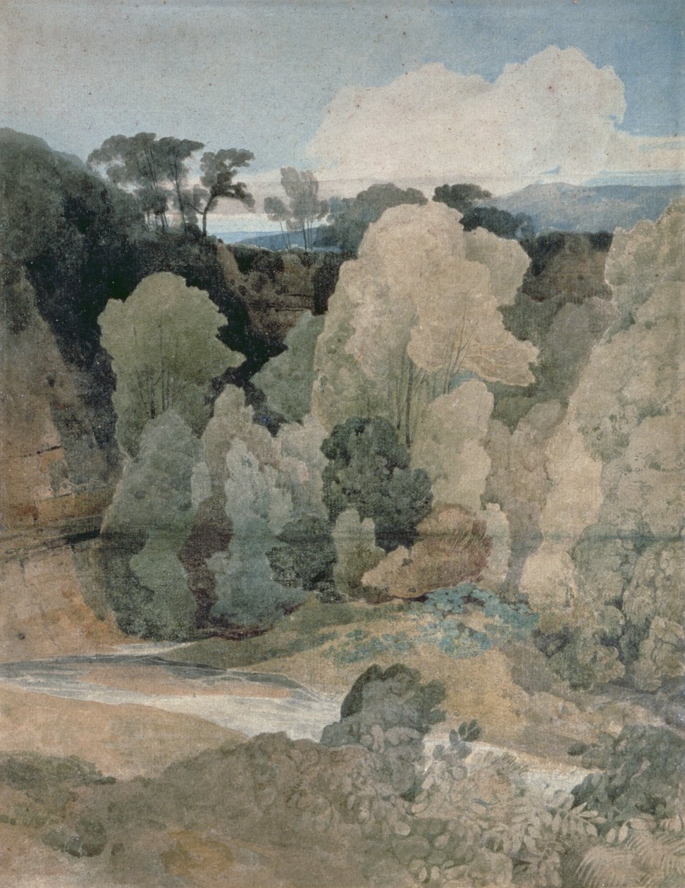 Şeytanın Dirseği, Rokeby Park, c.1806-7 (kalem, kağıt üzerinde wc) by John Sell Cotman