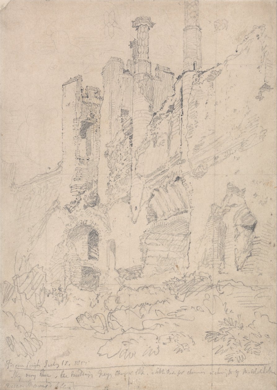 Framlingham Kalesi, Suffolk - Yıkılmış İç Mekanın Bir Parçası by John Sell Cotman