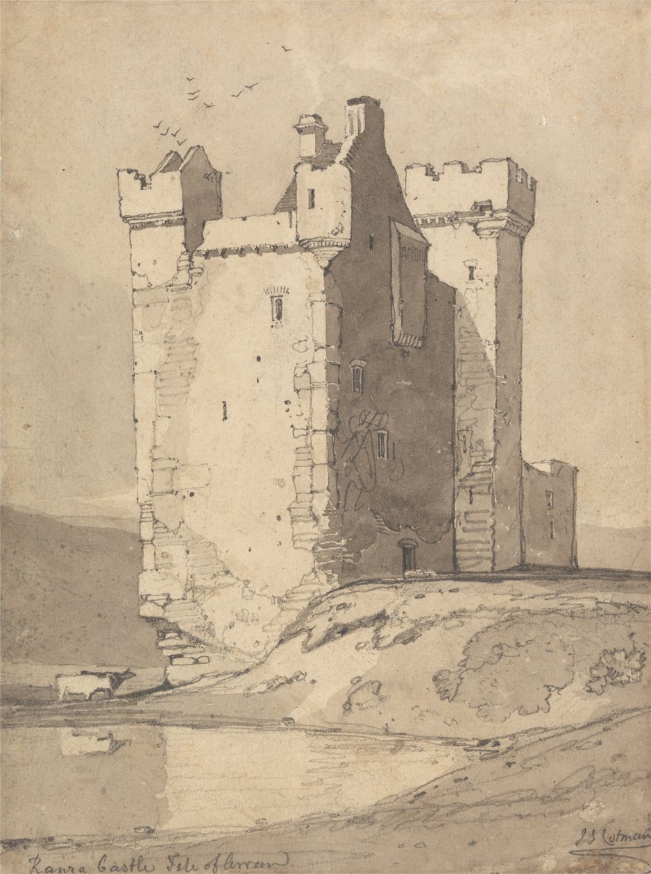 Loch Ranza Kalesi, Arran Adası, İskoçya by John Sell Cotman