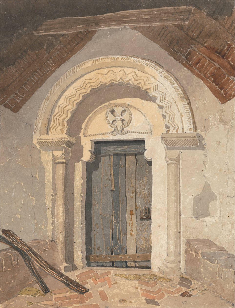 Norman Kapısı, Tottenhill Kilisesi, Norfolk by John Sell Cotman