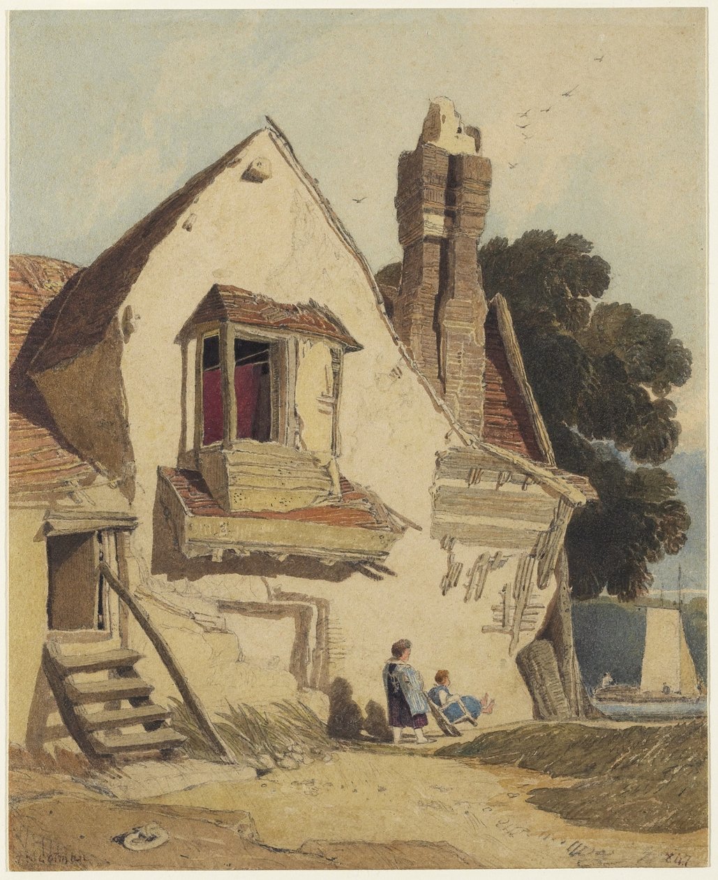 Rustic Cottage, c.1810 (dokuma kağıt üzerine grafit üzeri wc) by John Sell Cotman