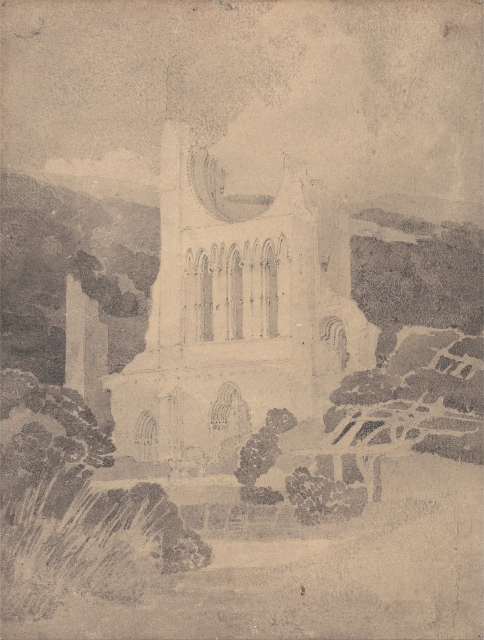 Byland Abbey, Yorkshire Batı Cephesi by John Sell Cotman