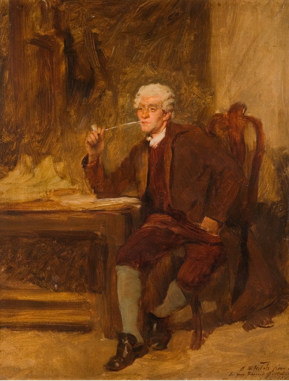 Arkadaşıma Verilen Bir Eskiz, G. Robinson, 1882 by John Seymour Lucas