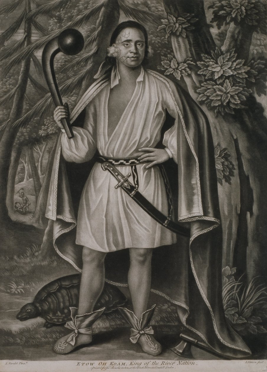 Etow Oh Koam, Nehir Ulusu Kralı (1710) by John Simon