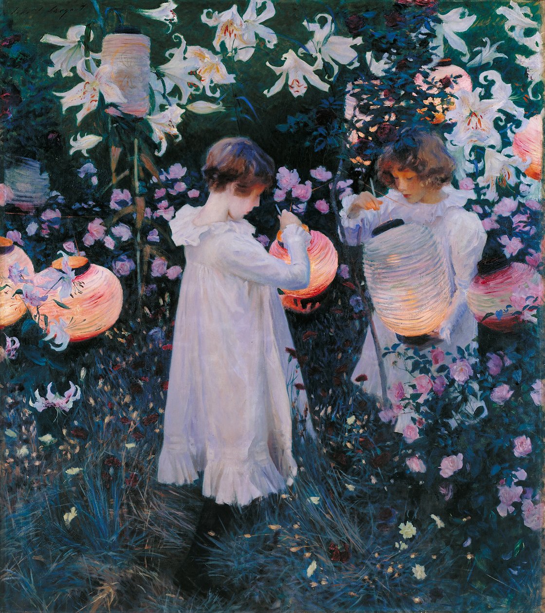Karanfil, Zambak, Zambak, Gül by John Singer Sargent