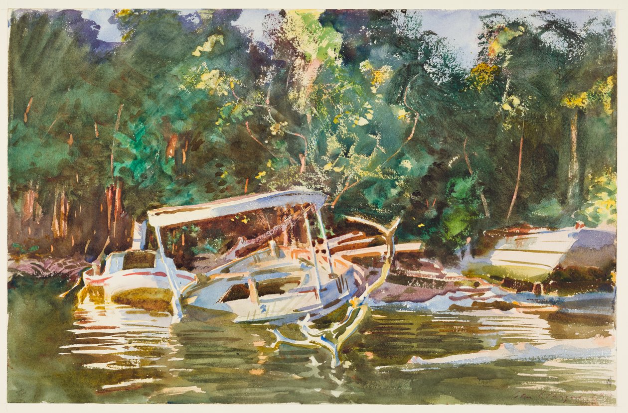 Derelicts, 1917 (orta, dokulu kirli beyaz dokuma kağıt üzerinde grafit üzerinde wc) by John Singer Sargent