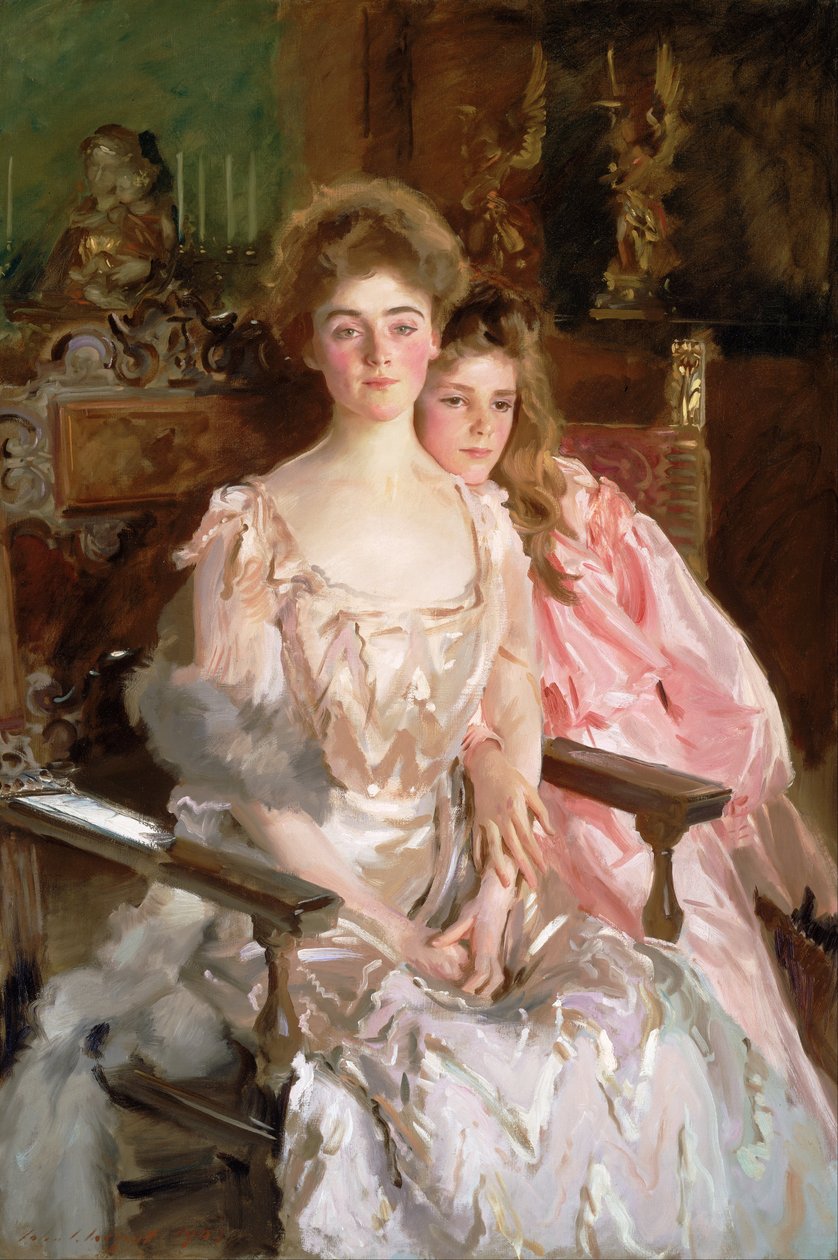 Bayan Fiske Warren (Gretchen Osgood) ve Kızı Rachel by John Singer Sargent