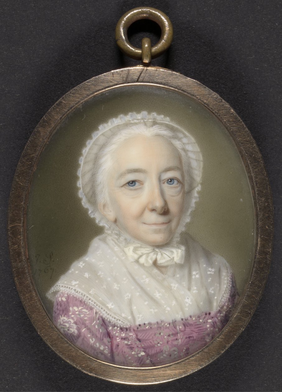Bir Yaşlı Kadının Portresi, 1767 (vücut rengi ve fildişi üzerine klozet) by John Smart