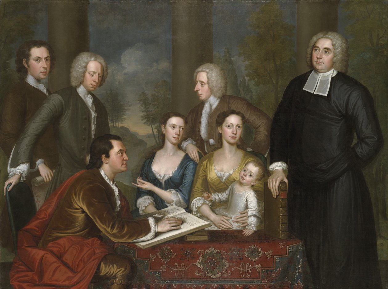 The Bermuda Group, Dean Berkeley and his Entourage, 1728, reworked 1739  by John Smibert