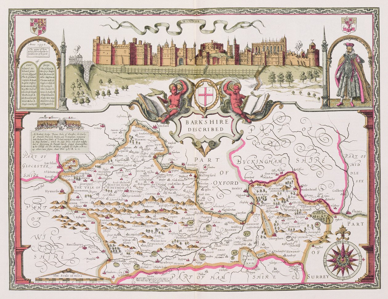 Berkshire, engraved by Jodocus Hondius (1563-1612) from John Speed