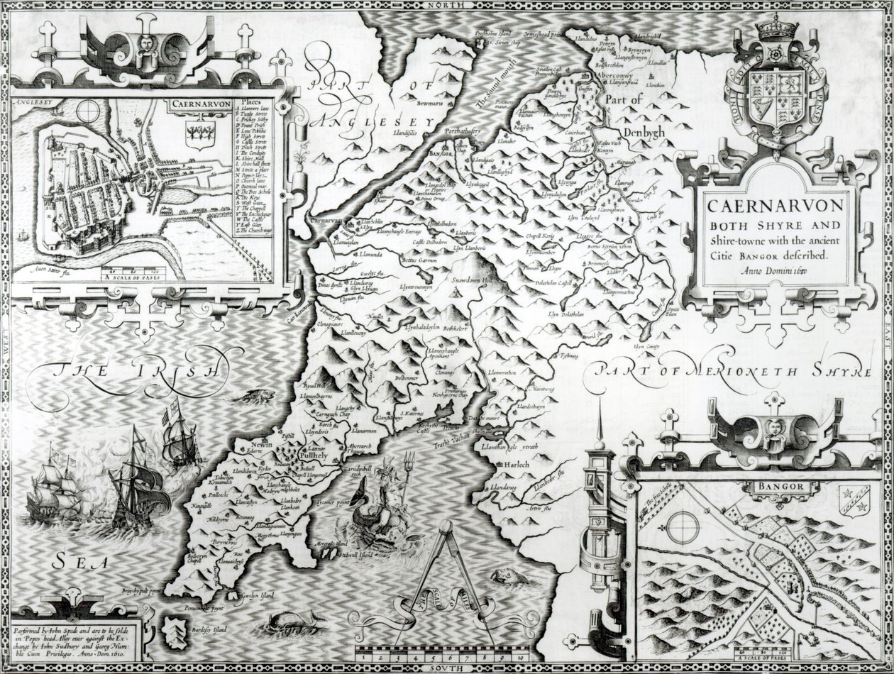 Caernarvon Haritası, 1616 by John Speed