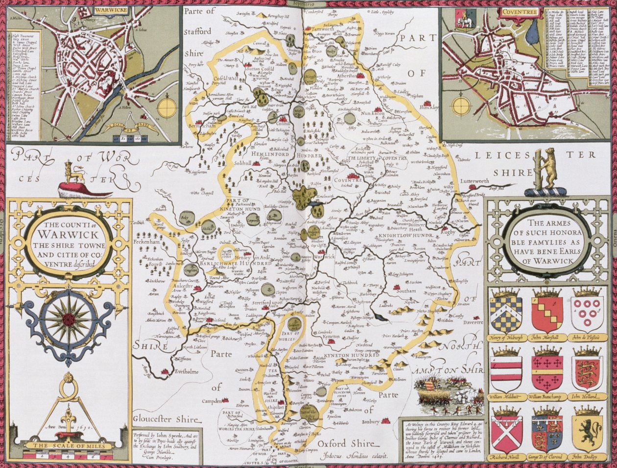 Warwick İlçesi, Shire Kasabası ve Coventry Şehri, John Speed