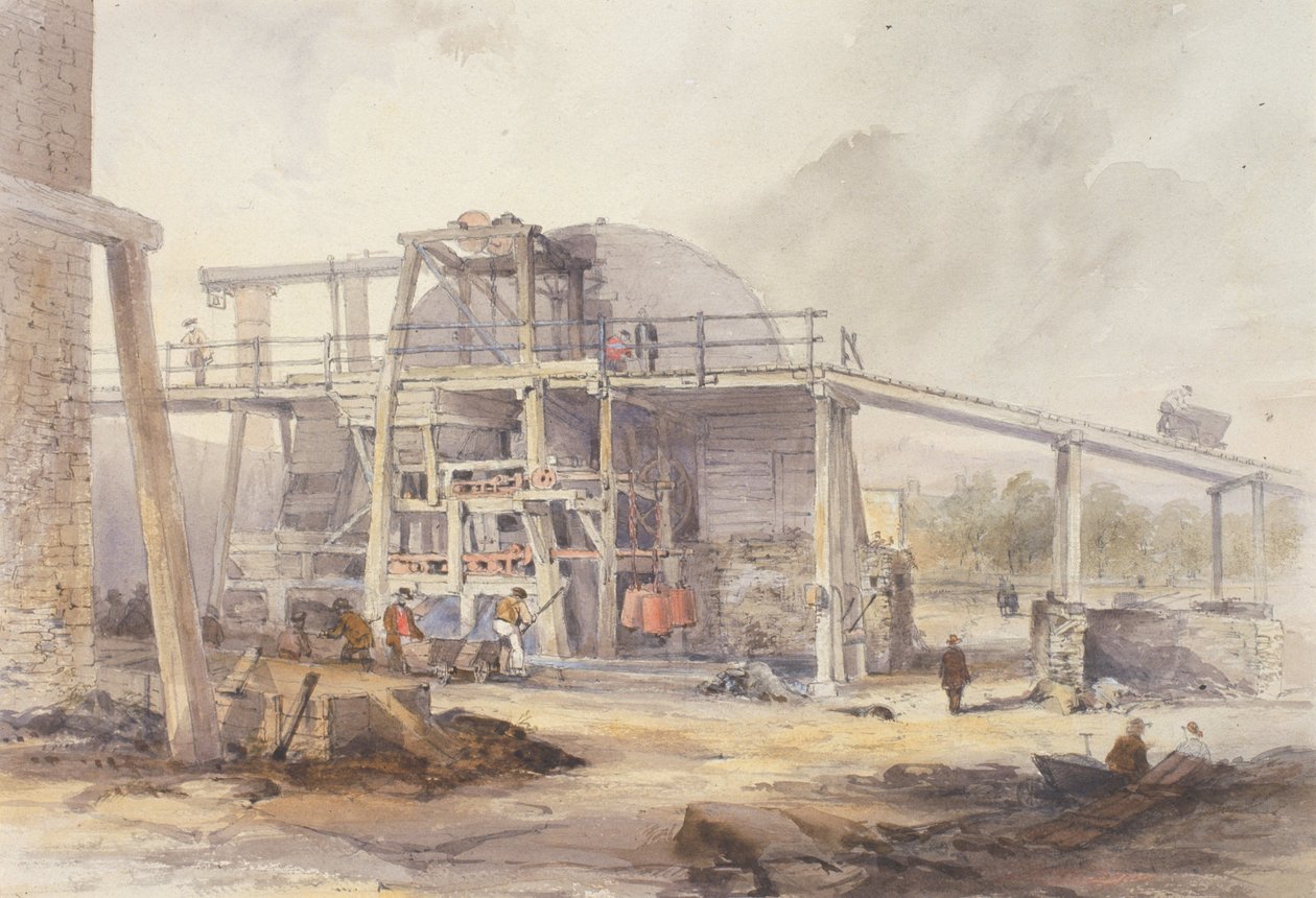 Staith with Ore-Crushing Machinery (gövde rengi, kalem ve kağıt üzerinde wc) by John Storey