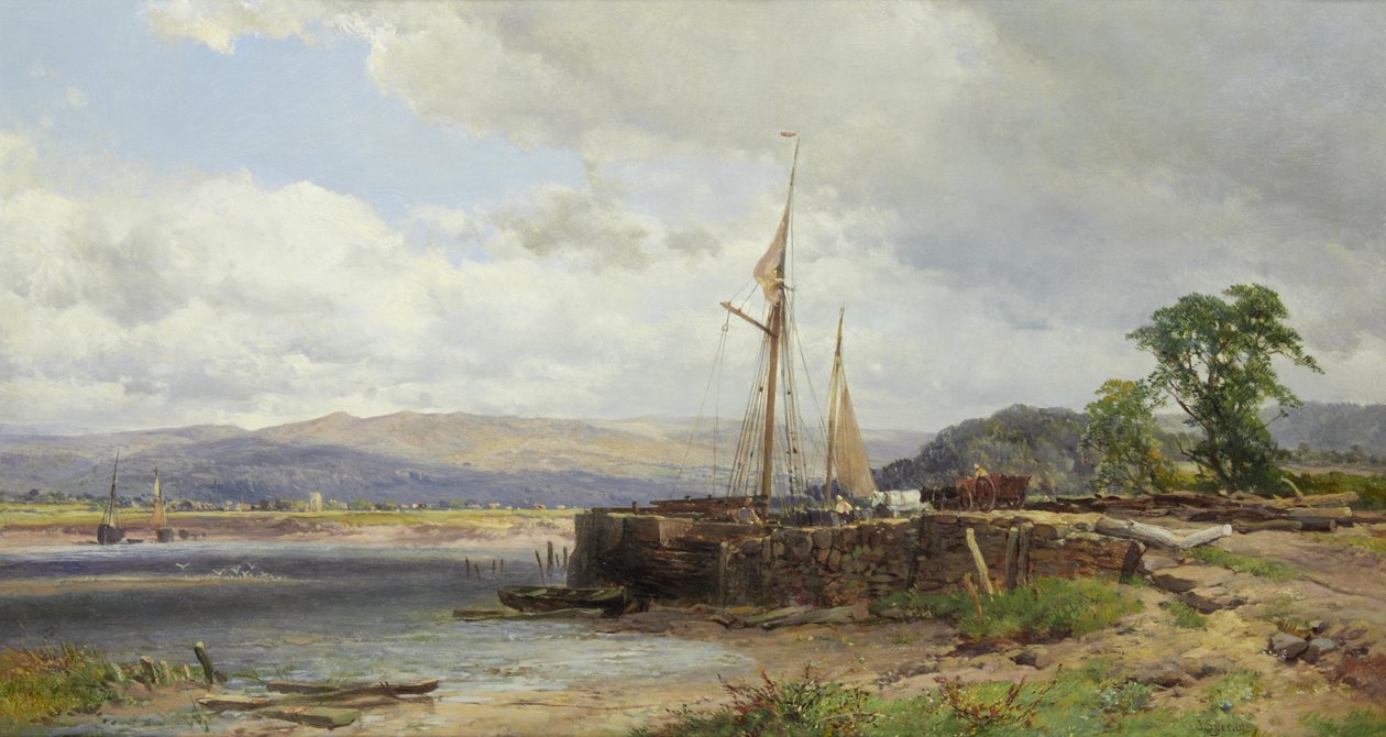 Sahilde teknelerin olduğu haliç by John Syer Snr.