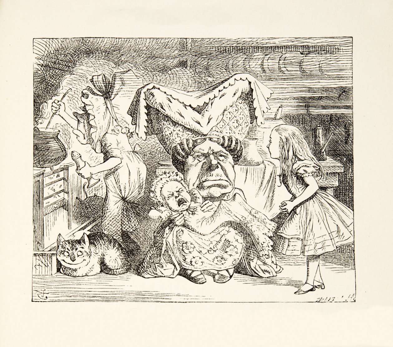 Ailesi ile Düşes, Lewis Carroll (1832 - 98) tarafından yayınlanan Alice Harikalar Diyarında