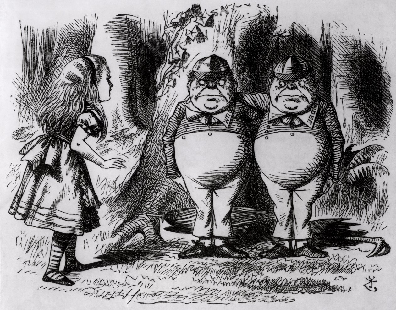 Tweedledum and Tweedledee, illustration from 