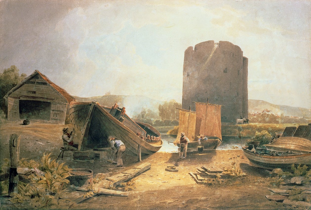 Tekne Üreticileri Avlusu, İnek Kulesi yakınında, Norwich (kağıt üzerinde wc) by John Thirtle