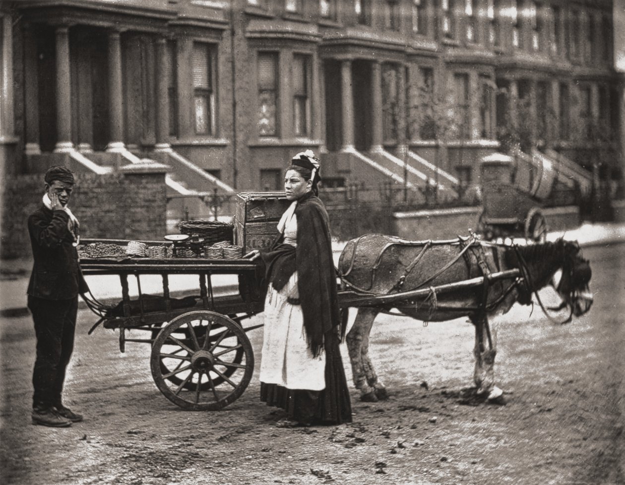 "Çilekler. Hepsi olgun! Hepsi olgun!”, J. Thomson ve Adolphe Smith tarafından kaleme alınan 'Londra'da Sokak Yaşamı'ndan, 1877 by John Thomson