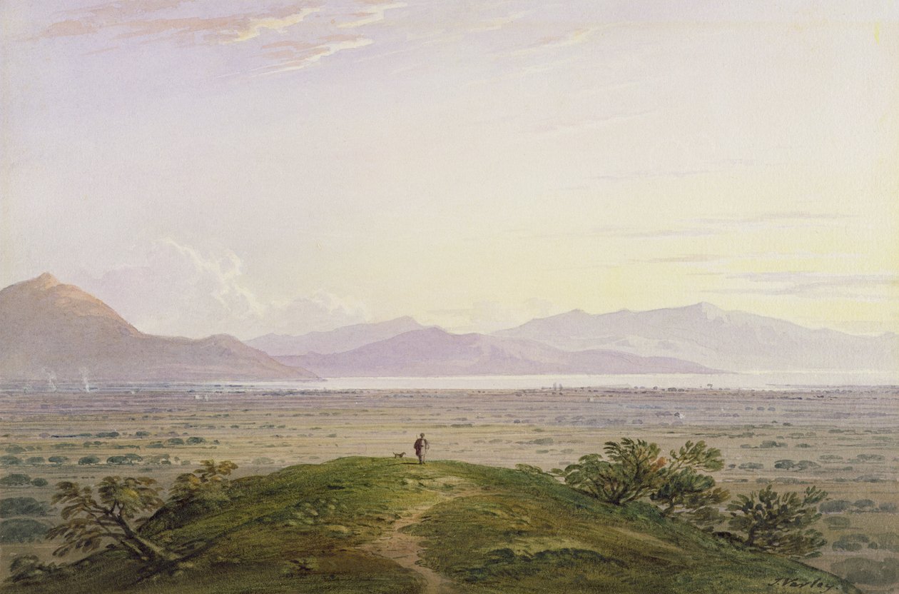 The Plains of Marathon, 1834 (grafit ve kağıda kazıma ile tuvalet) by John Varley